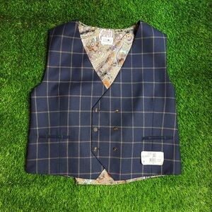 NWT Issey Miyake x Tayion Montee Holland Japanese Suit Vest Plaid Waist Jacket